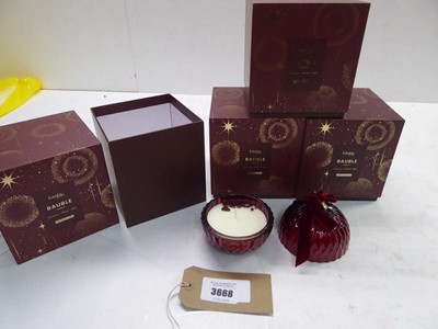 Lot 3668 - Set of 4 Kimbie 200g bauble design scented...