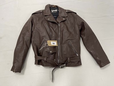 Lot 3834 - Schott NYC Coach biker jacket in brown size...