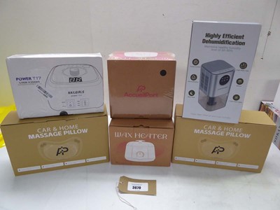 Lot 3670 - Massage pillows, AccueilPort wax heaters,...