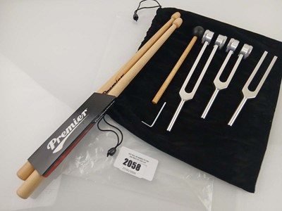 Lot 2058 - Cased set of Piano tuning tools and pair...