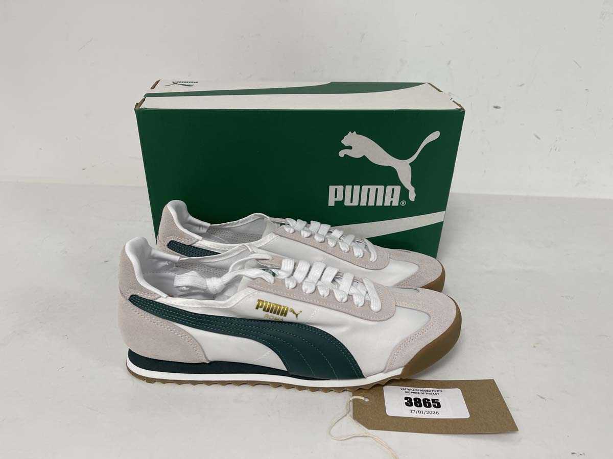 Lot 3865 - Puma roma OG nylon trainers in white size...