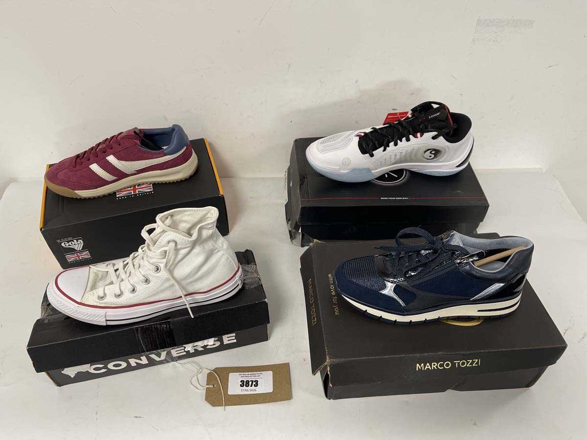 Lot 3873 - 4x Boxed pairs of trainers to include Gola UK5,...