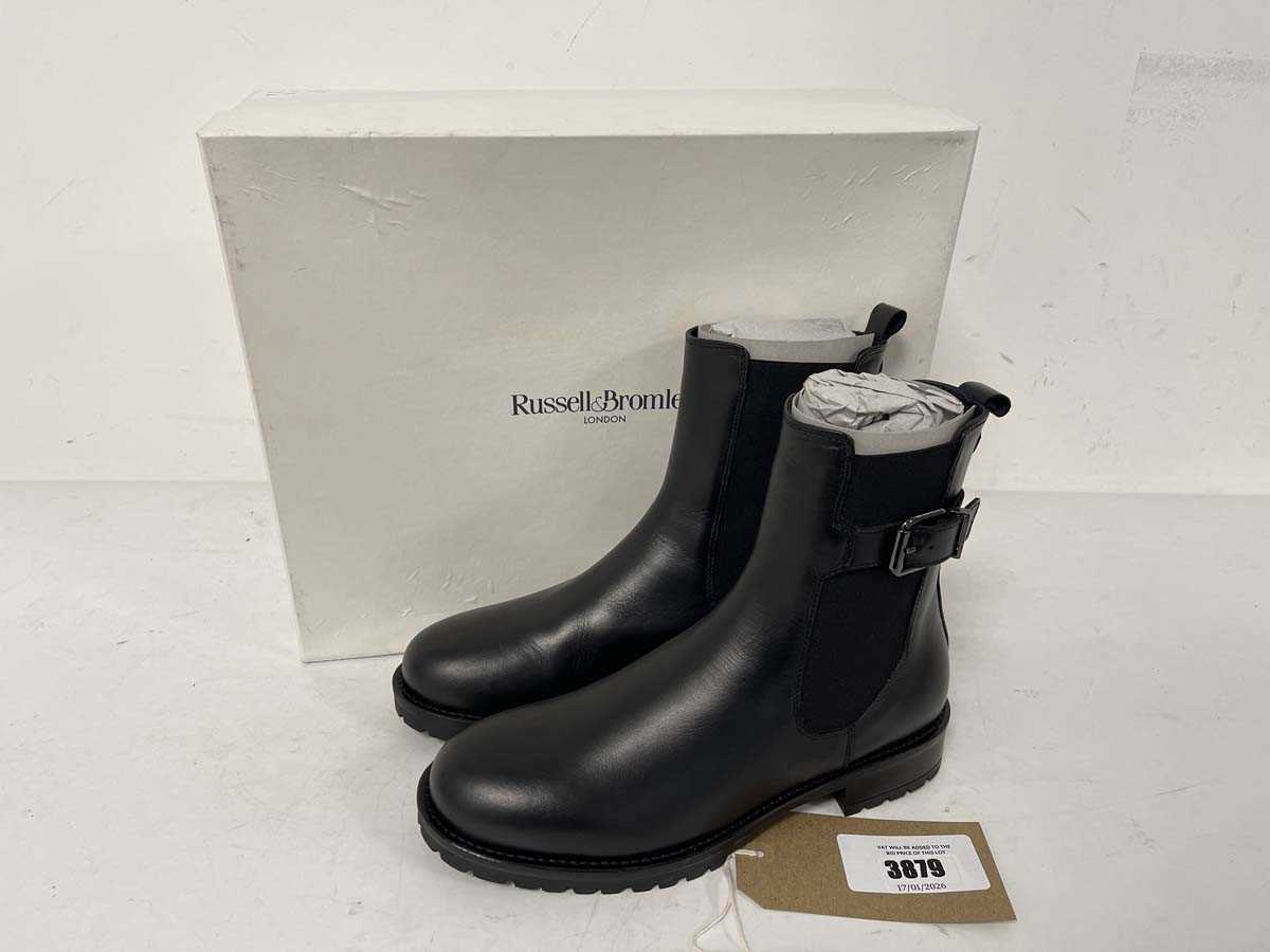 Lot 3879 - Russell & Bromley saint leather boots in black...
