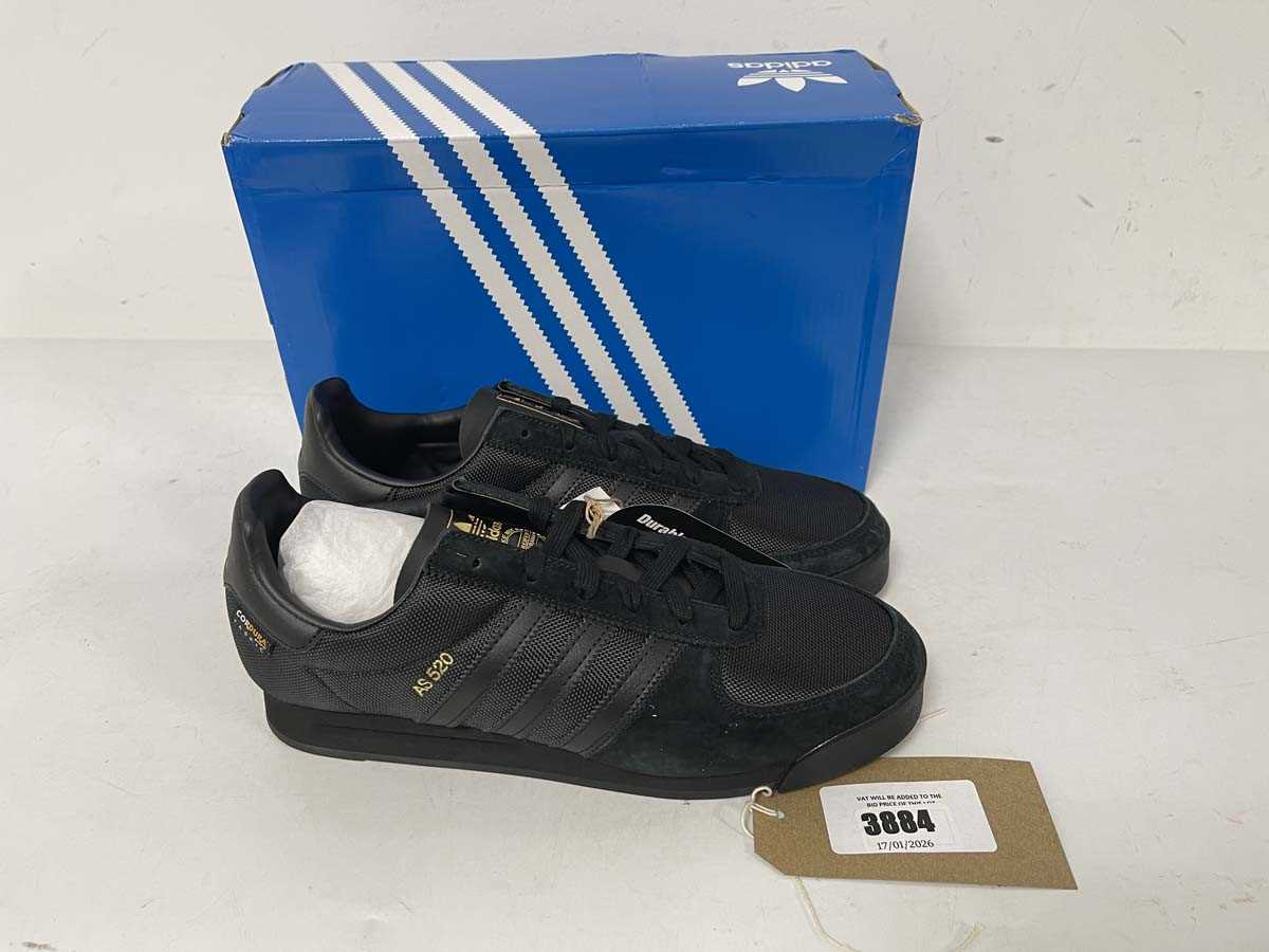 Lot 3884 - Adidas AS 520 trainers in black size UK10 - boxed