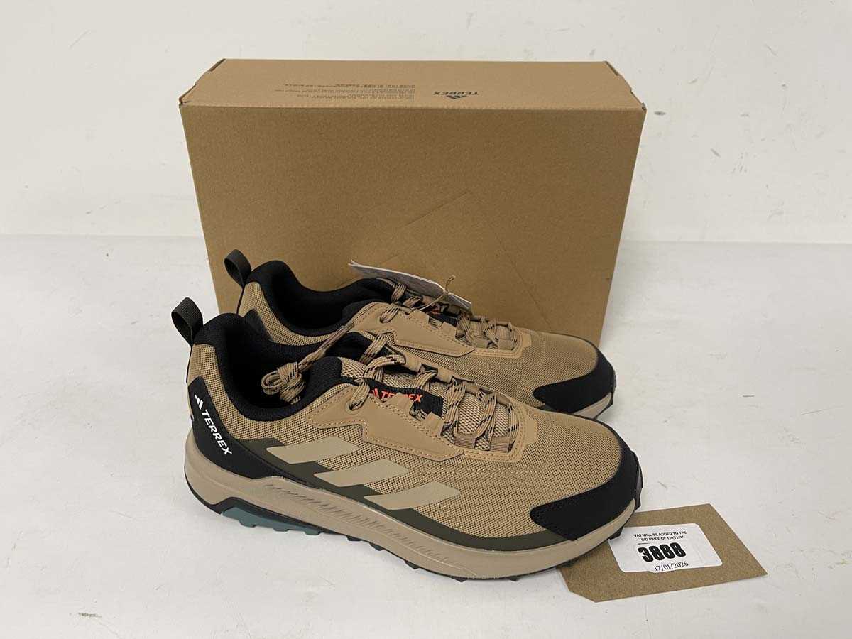 Lot 3888 - Adidas terrex anylander trainers in khaki size...