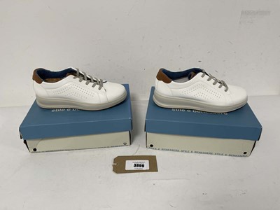 Lot 3899 - 2x boxed pairs of Fly Flot trainers in white...