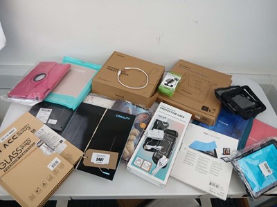 Lot 2407 - Bag of assorted tablet cases, stands, screen...