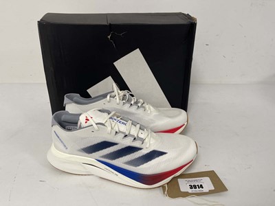 Lot 3914 - Adidas adizero boston 12 trainers in white...