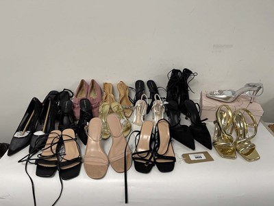 Lot 3925 - 15x Pairs of high heels in various styles to...