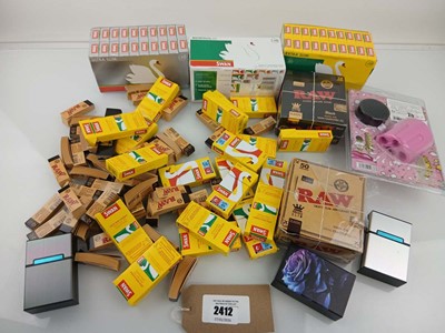Lot 2412 - Bag of Raw & Swan filter tips, papers, cases etc.