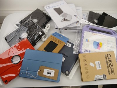 Lot 2416 - Bag of Tablet cases, protectors, cables,...