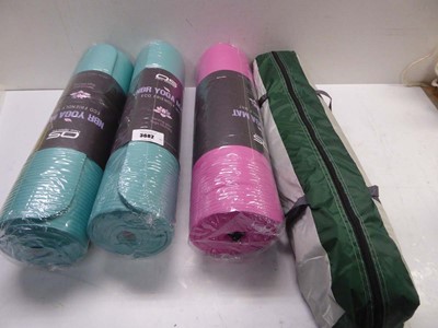 Lot 3682 - 3 yoga mats and camping tent
