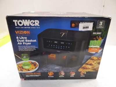 Lot 3686 - Tower Vizion 8L dual basket air fryer