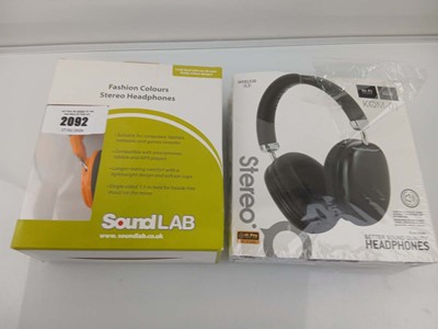 Lot 2092 - 2 Boxed headphones by Soundlab & KQM-01