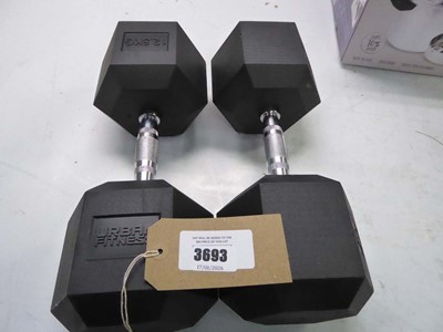 Lot 3693 - 2 12.5kg dumbbells