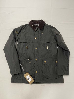 Lot 1892 - Barbour wax jacket in khaki size medium