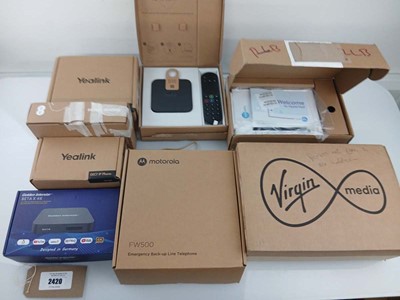 Lot 2420 - Mixed bag with Yealink, EE & Motorola phones,...
