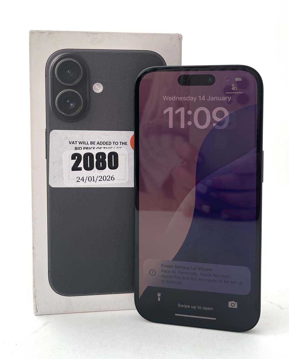 Lot iPhone 16 128GB Black with box and cable