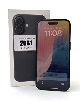 Lot iPhone 16 128GB Black with box and cable