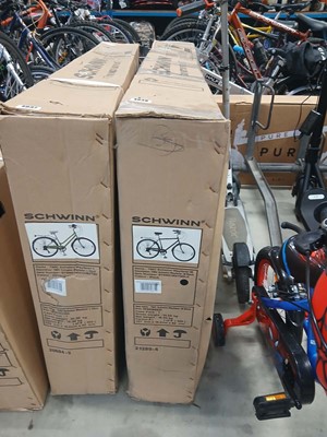 Lot 4038 - Boxed Schwinn gents black town bike