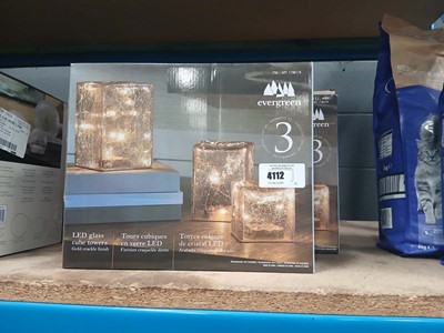 Lot 4112 - 2 boxes of Evergreen LED glass cube towers