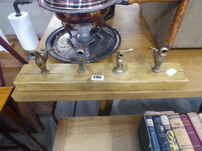 Lot 5105 - Industrial coat rack formed from brass taps