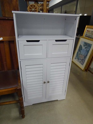 Lot 5109 - Painted double door cupboard with shelf and...