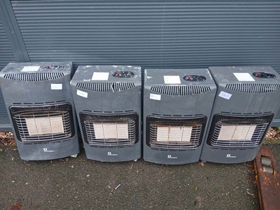 Lot 4165 - Four green gear mobile gas heaters