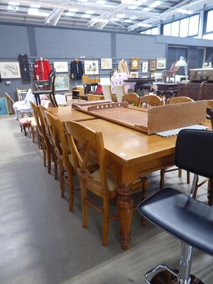 Lot 5115 - Metamorphic beech dining table with pool table...