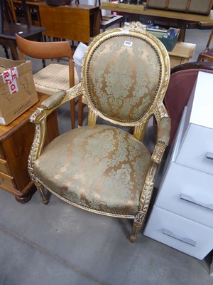 Lot 5122 - Painted French armchair in floral upholstery