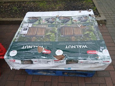 Lot 4183 - Boxed Keter walnut horizontal shed