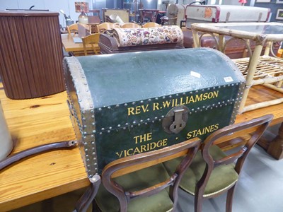 Lot 5143 - Painted dome topped travelling trunk