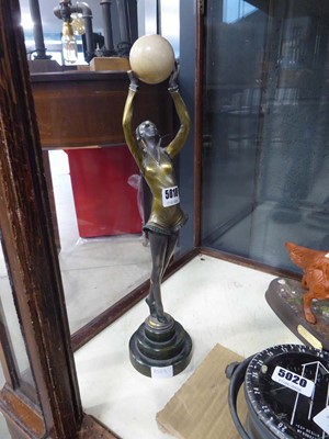 Lot 5018 - Resin Art-Deco style figure, lady with ball