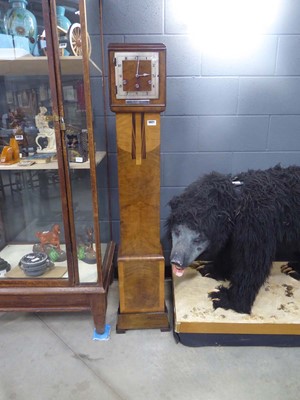 Lot 5021 - Walnut Art-Deco grandmother clock