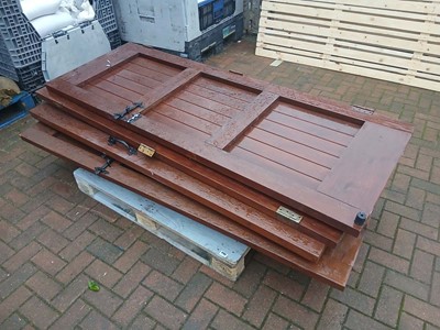 Lot 4185 - Five stained and two white wooden internal doors