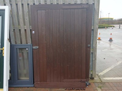 Lot 4196 - Two large stained wooden garage doors