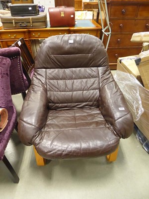 Lot 5155 - Bentwood and upholstered armchair