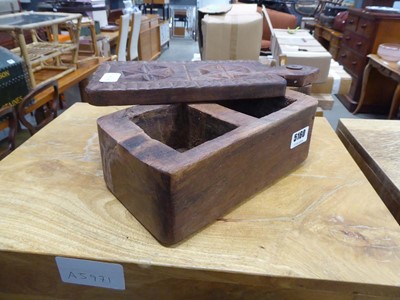 Lot 5160 - Carved lidded box with 2 compartments