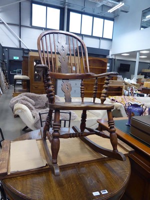 Lot 5165 - Elm seated stick back rocking chair