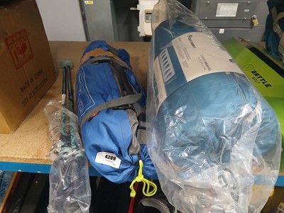 Lot 4209 - Inflatable bed, canopy and two walking sticks