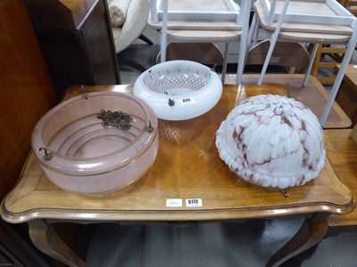 Lot 5171 - 3 glass ceiling light shades