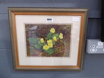 Lot 5043 - Oil on board, still life with yellow flowers