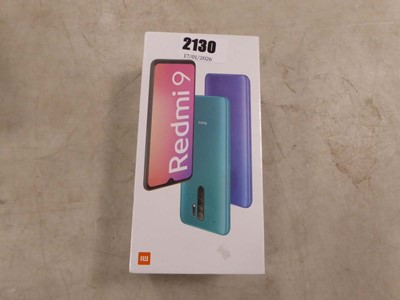 Lot 2130 - Sealed Redmi 9 mobile phone 4GB RAM 64GB ROM