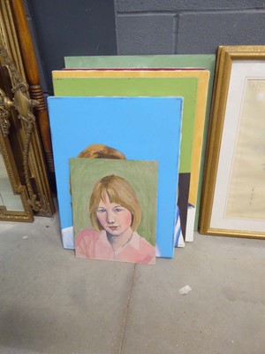 Lot 5052 - Quantity of oils on board, studies of ladies...