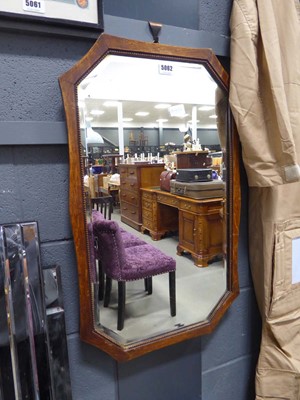 Lot 5062 - Bevelled mirror in oak frame