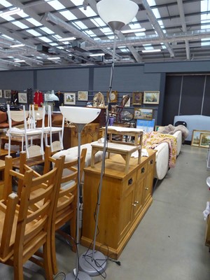 Lot 5199 - 2 silver painted uplighters