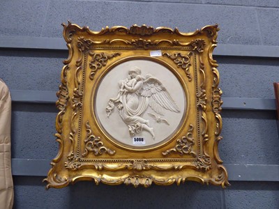 Lot 5066 - Framed wall plaque, angel with children