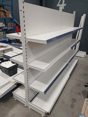 Lot 4240 - S4S cream finish steel shop display gondola...