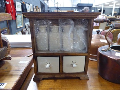 Lot 5078 - Spice rack with bottles and 2 drawers under