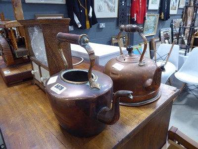 Lot 5079 - 2 copper kettles